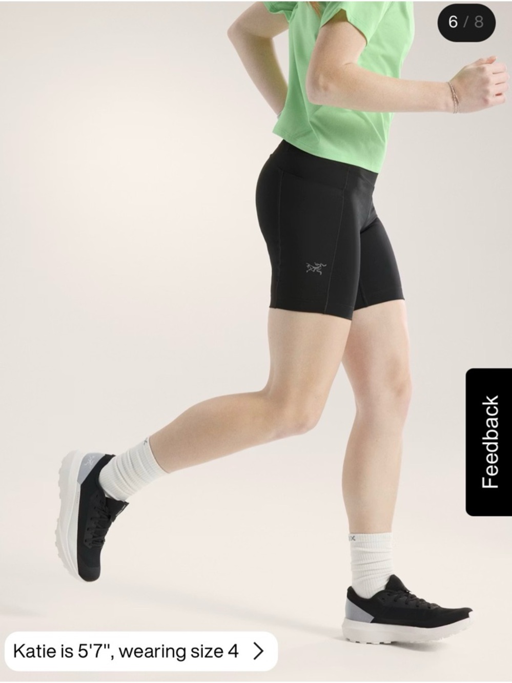 Arc'teryx Essent Black High-Rise Bike Shorts 8” SZ 4 - Picture 2 of 12